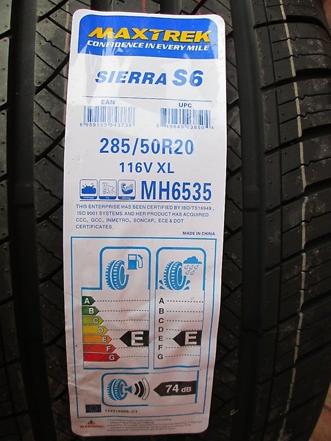 のサイズと ヤフオク! 新品 MAXTREK マックストレック SIERRA S6 265/... したデータ